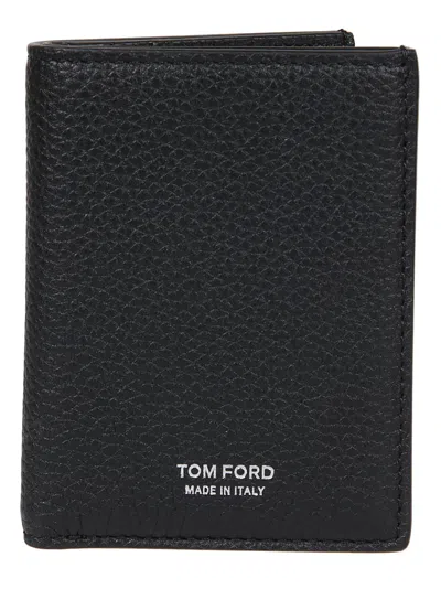 Tom Ford Black Soft Grain Leather T Line Passport Holder