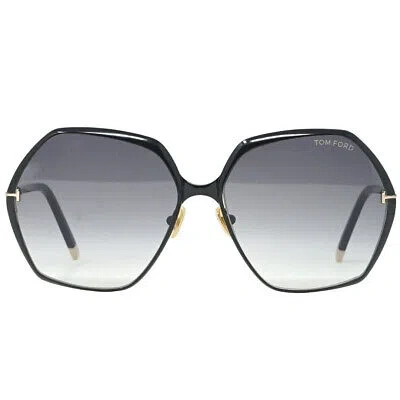 Pre-owned Tom Ford Fonda Ft0912 01b Black Sunglasses