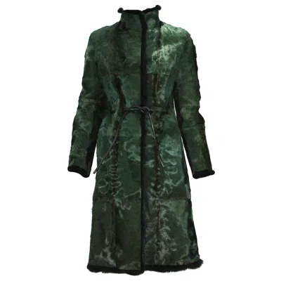 Pre-owned Tom Ford For Gucci 1999 Collection Reversible Emerald Green Fur Coat It. 40