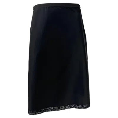 Pre-owned Tom Ford For Gucci 1999 Gucci By Tom Ford Black Nylon Mesh Trim Skirt It40