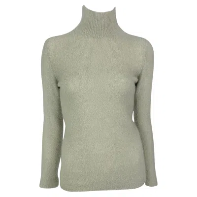 Pre-owned Tom Ford For Gucci 2000s Gucci By Tom Ford Light Blue Stretch Knit Mockneck Sweater M