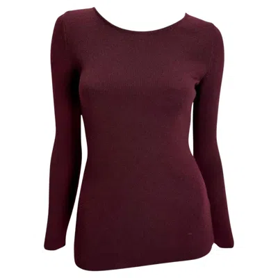 Pre-owned Tom Ford For Gucci F/w 1996 Gucci By Tom Ford Burgundy Stretch Knit Wool Sweater Top Small 32" - 40 In Red