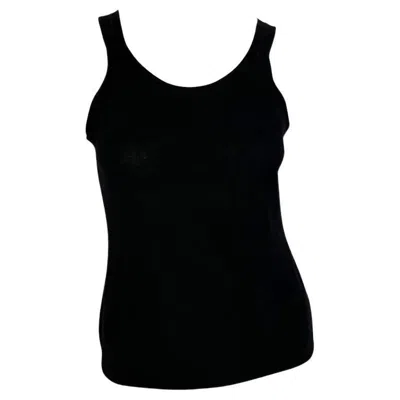 Pre-owned Tom Ford For Gucci F/w 1997 Gucci By Tom Ford Runway Sheer Cashmere Black Stretch Tank Top S