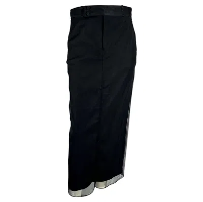 Pre-owned Tom Ford For Gucci F/w 1998 Gucci By Tom Ford Runway Black Tulle Overlay Tapered Maxi Skirt It40