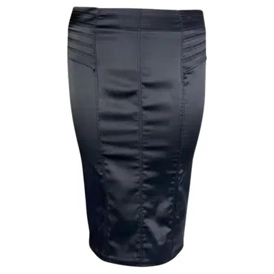 Pre-owned Tom Ford For Gucci F/w 2003 Gucci By Tom Ford Grey Silk Satin Bodycon Skirt 38it In Gray