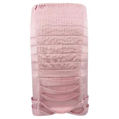 Pre-owned Tom Ford For Gucci F/w 2004 Gucci By Tom Ford Baby Pink Satin Pleated Pencil Skirt It40