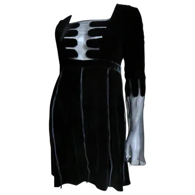 Pre-owned Tom Ford For Gucci New Silk Velvet Dress F/w 2001 In Black