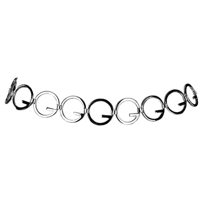 Pre-owned Tom Ford For Gucci S/s 1996 Gucci By Tom Ford G Logo Chain Silver Metal Belt N/a In Black