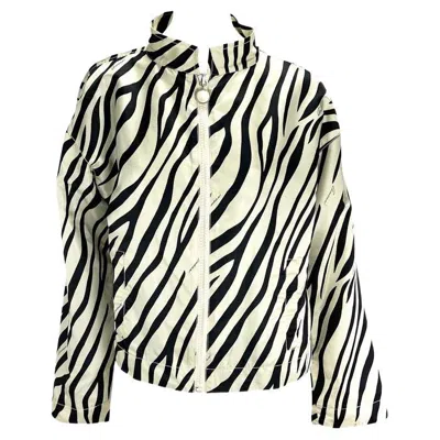 Pre-owned Tom Ford For Gucci S/s 1996 Gucci By Tom Ford Zebra Print Zip Wind Breaker Jacket It44 In Sand