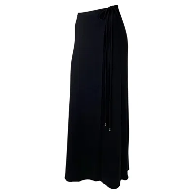 Pre-owned Tom Ford For Gucci S/s 1997 Gucci By Tom Ford Black Wrap Maxi G Logo Stretch Viscose Skirt It44