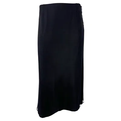 Pre-owned Tom Ford For Gucci S/s 1999 Gucci By Tom Ford Black Tulle Mesh Overlay Sample Skirt It42