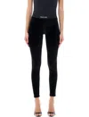 Tom Ford Form-fitting Black Velour Leggings In Black