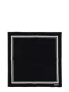 Tom Ford Logo-print Striped Silk Scarf In Black