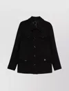 Tom Ford Four Pocket Collared Twill Jacket In Black