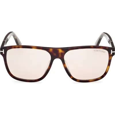 Tom Ford Frances Square-frame Sunglasses In Brown