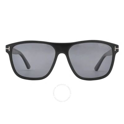 Tom Ford Frances Polarized Smoke Square Men's Sunglasses Ft1081-n 01d 58 In Black