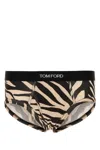Tom Ford Zebra Pattern Stretch Cotton Slip In Animal Print