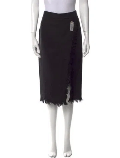 Pre-owned Tom Ford Fringe Trim Accent Knee-length Skirt In Black