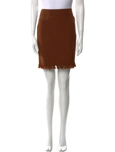 Pre-owned Tom Ford Fringe Trim Accent Mini Skirt In Neutral