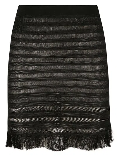 Tom Ford Fringed Edge Pencil Skirt In Black