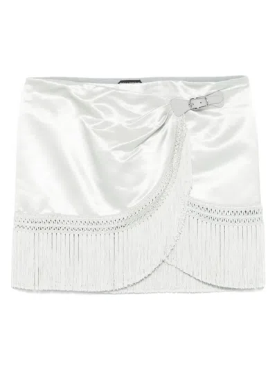 Tom Ford Fringed-hem Mini Skirt In Grey
