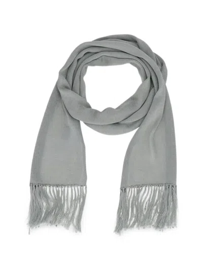 Tom Ford Fringed Knitted Scarf In Gray