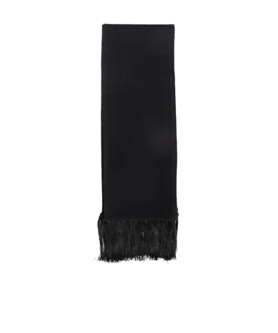 Tom Ford Fringed Scarf In Black