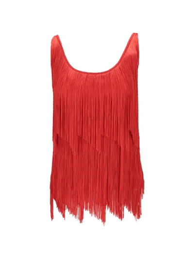 Tom Ford Fringe-detailed Top In Red