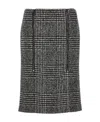 Tom Ford High-waisted Knee-length Fitted Houndstooth Skirt In Black