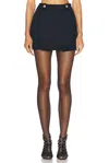Tom Ford Pleated Wool And Cashmere Miniskirt In Midnight Blue