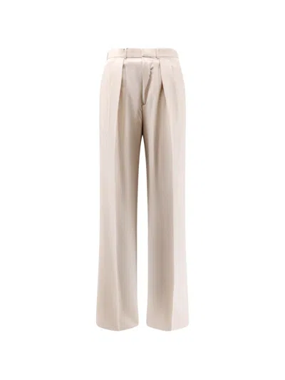 Tom Ford Pleated Straight-leg Trousers In Brown