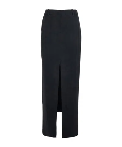 Tom Ford High-waisted Midi Skirt In Blue