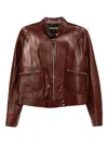 Tom Ford Long-sleeved Leather Jacket In Brown