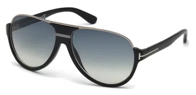 Pre-owned Tom Ford Ft 0334 Dimitry 02w Black Ruthenium/blue Gradient Sunglasses