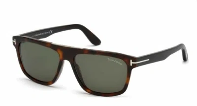 Pre-owned Tom Ford Ft 0628 Cecilio 02 52n Dark Havana Sunglasses In Green