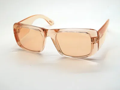 Pre-owned Tom Ford Ft 0731/s 45e Aristotle Transparent Apricot 56mm Sunglasses In Pink