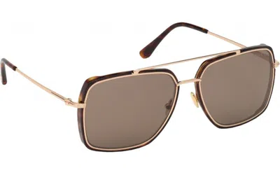 Pre-owned Tom Ford Ft 0750 Lionel 52j Rose Gold/brown 60mm Sunglasses Tf 750 In Green