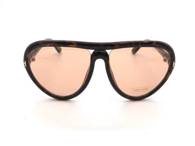 Pre-owned Tom Ford Ft 0769/s 52e Arizona Havana Tortoise/orange Authentic 59mm Sunglasses