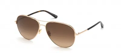Pre-owned Tom Ford Ft 0823 Clark 28f Rose Gold/brown Gradient Unisex Sunglasses