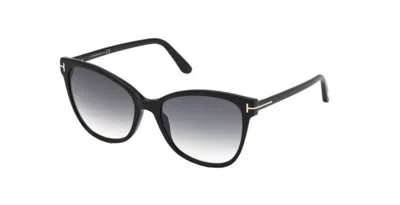 Pre-owned Tom Ford Ft 0844 Ani 01b Black/gray Gradient Women's Sunglasses