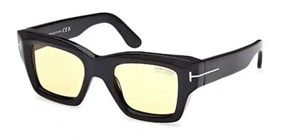 Pre-owned Tom Ford Ft 1154 Sunglasses 01e Shiny Black 100% Authentic In Brown