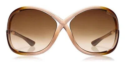 Pre-owned Tom Ford Ft0009 Whitney Sunglasses Shiny Transparent Rose Gradient Brown 64mm