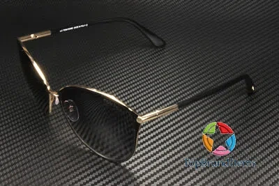 Pre-owned Tom Ford Ft0320 28d Penelope Shy Rose Gold Smoke Polarized 59 Women's Sunglasses