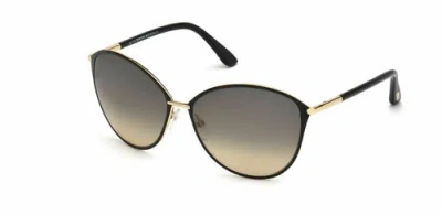 Pre-owned Tom Ford Ft0320 Penelope 28b Shiny Rose Gold Sunglasses In Gray