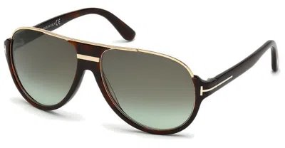 Pre-owned Tom Ford Ft0334 56k Aviator Sunglasses Brown Green Gradient Lens Authentic