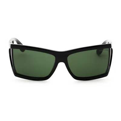 Tom Ford Ft0401sasha01n Oversized Rectangle Frame Sunglasses In Black
