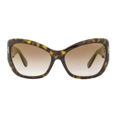 Tom Ford Ft046052g Tortoiseshell Cat-eye Sunglasses In Brown