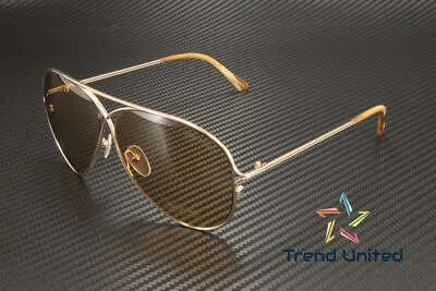 Pre-owned Tom Ford Ft0488 P 28e Titanium Shiny Rose Gold Brown 59 Mm Men's Sunglasses
