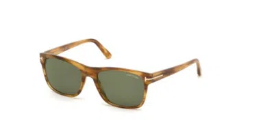 Pre-owned Tom Ford Ft0698 50n Brown/green Rectangle Men's Sunglasses