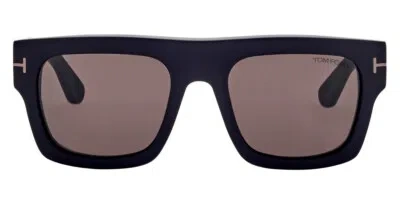 Pre-owned Tom Ford Ft0711-n Fausto Sunglasses Matte Black Smoke 53mm 100% Authentic In Gray